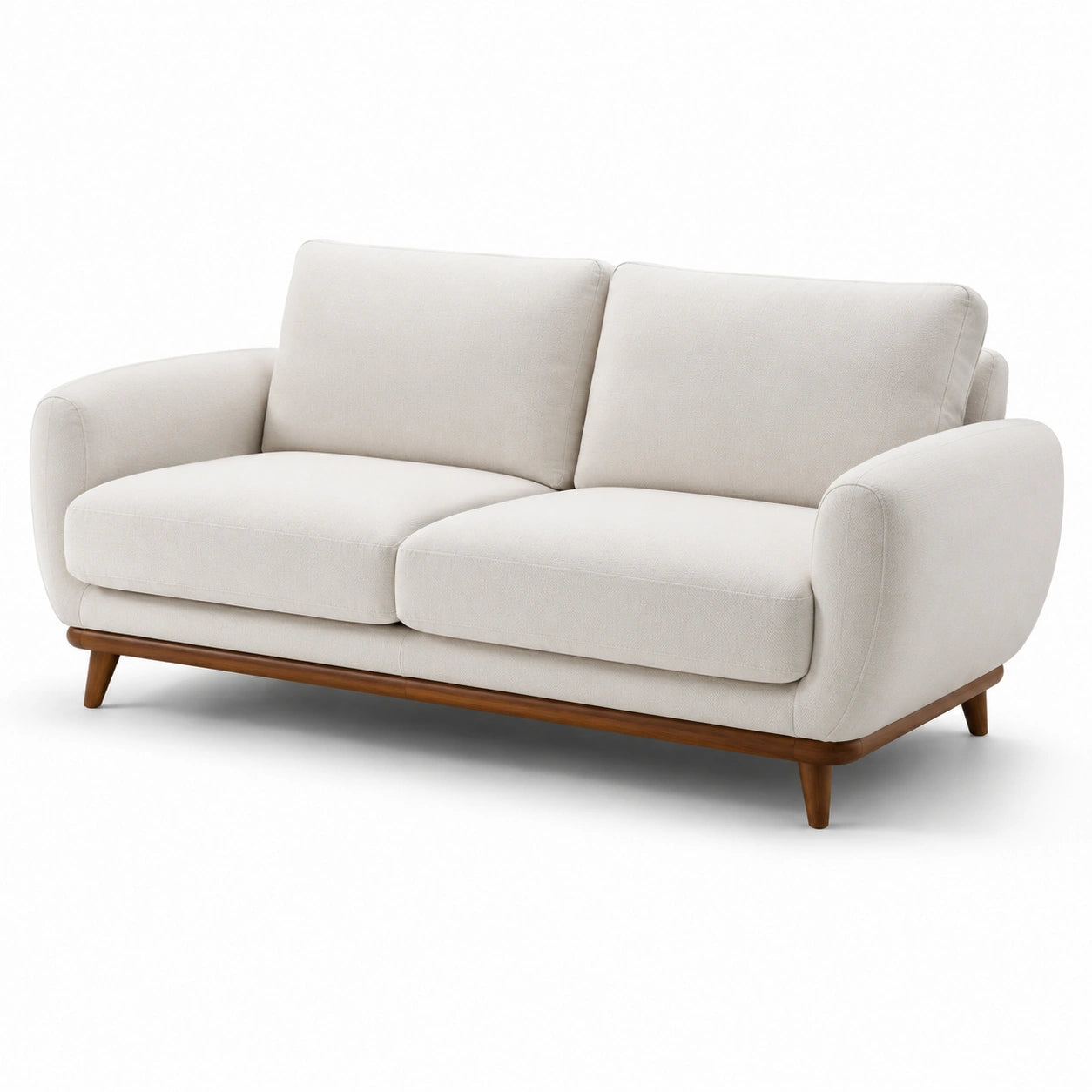 3-Sitzer Sofa Stoff Eichenholz Beige