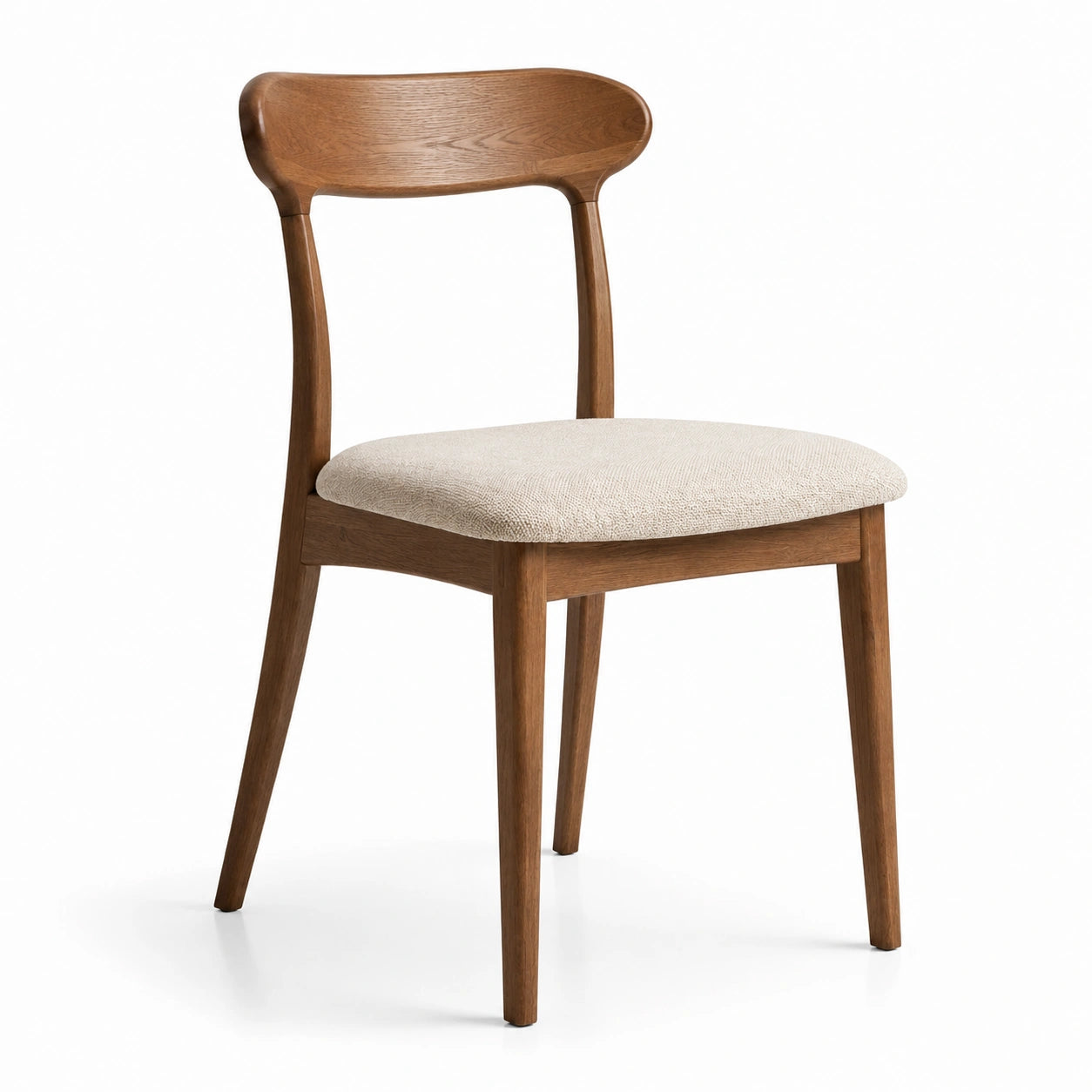 Esszimmerstuhl Eichenholz Polster Beige 80 cm