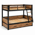 Etagenbett aus MDF-Holz und Metall Schwarz/Braun 200x90 cm