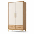 Holzkleiderschrank mit Polyestergewebe 200cm Hoch 100cm Breit
